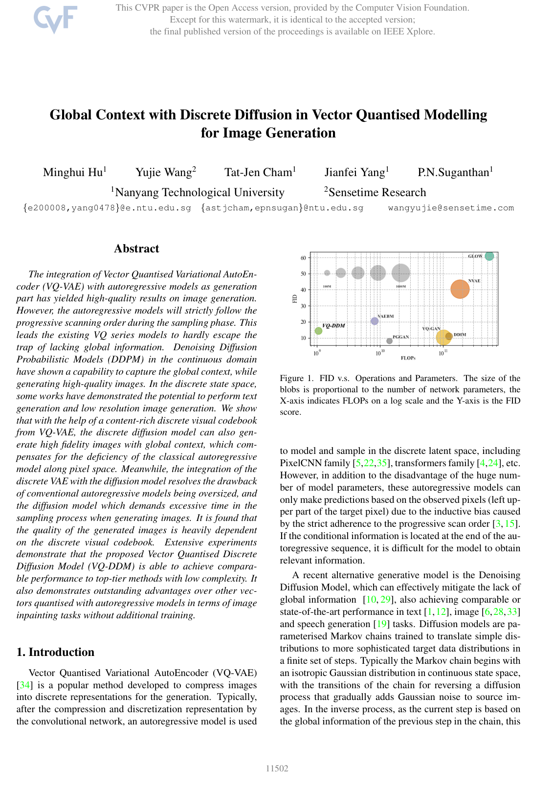 Global Context with Discrete Diffusion in Vector Quantised Modelling for Image Generation
