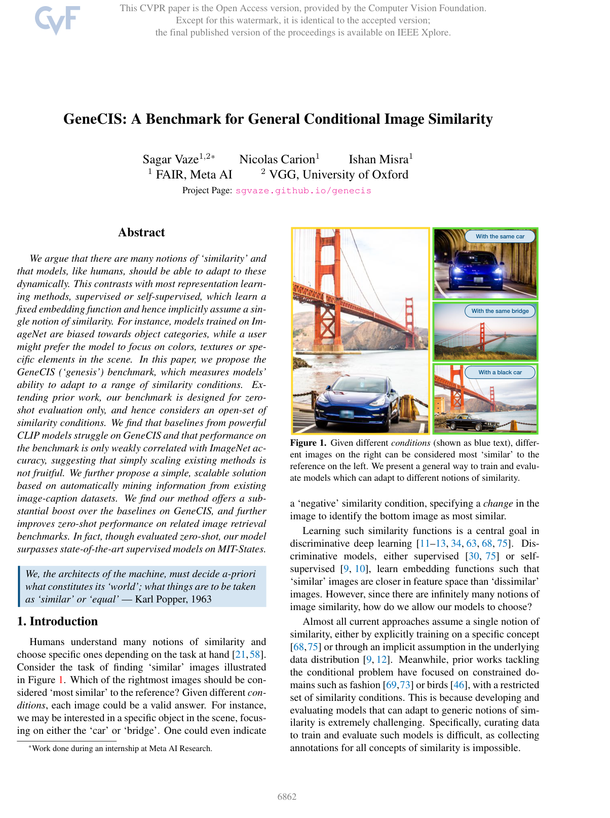 GeneCIS: A Benchmark for General Conditional Image Similarity