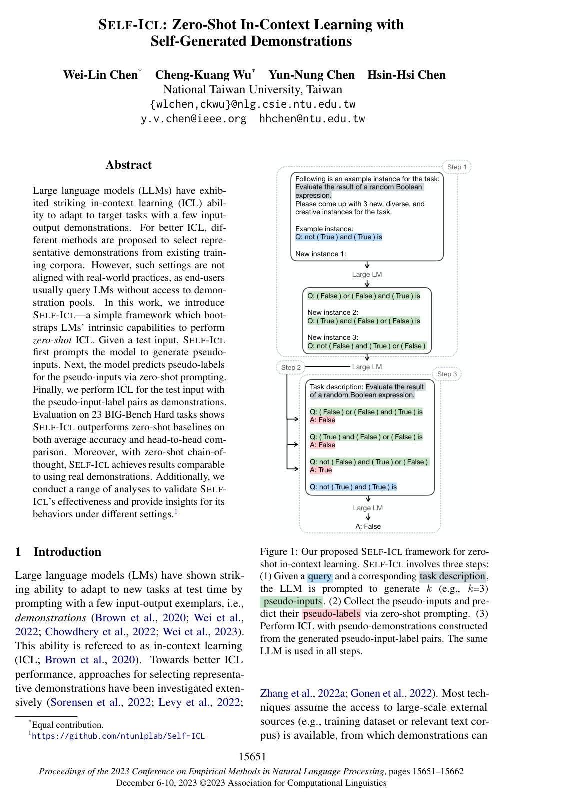 Self-ICL: Zero-Shot In-Context Learning with Self-Generated Demonstrations