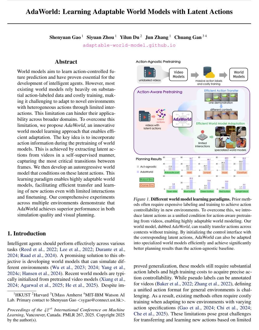 AdaWorld: Learning Adaptable World Models with Latent Actions