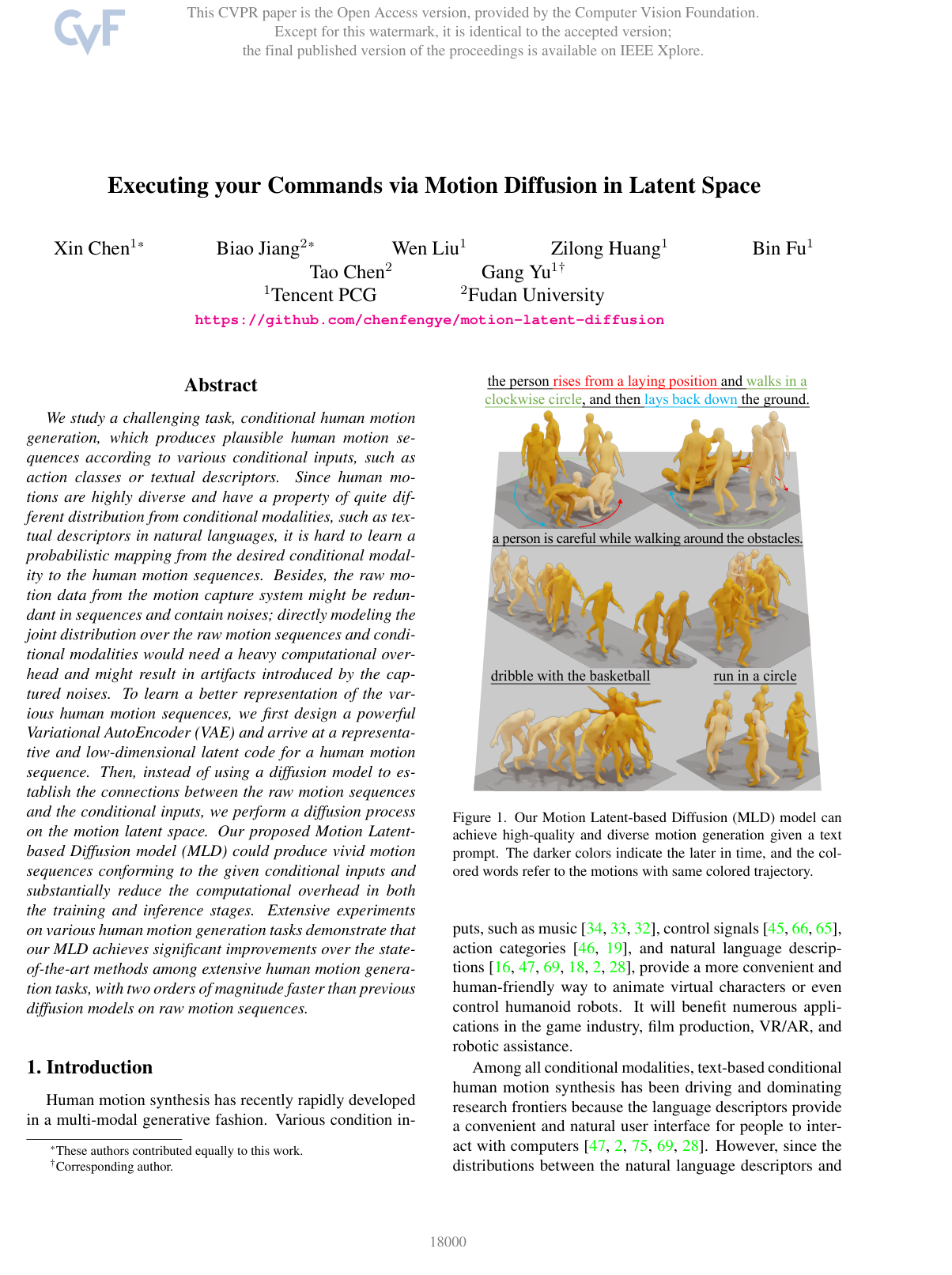 Cover for Executing your Commands via Motion Diffusion in Latent Space