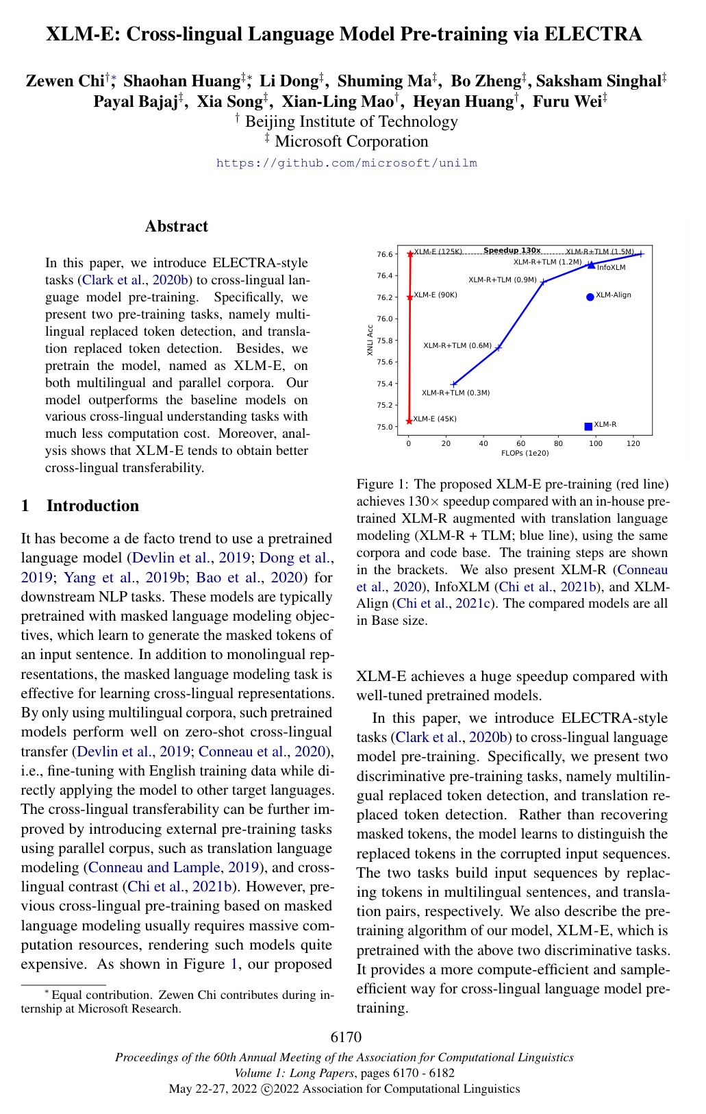 XLM-E: Cross-lingual Language Model Pre-training via ELECTRA