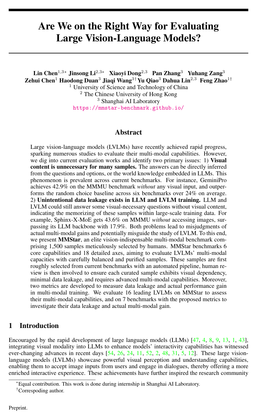 Are We on the Right Way for Evaluating Large Vision-Language Models?