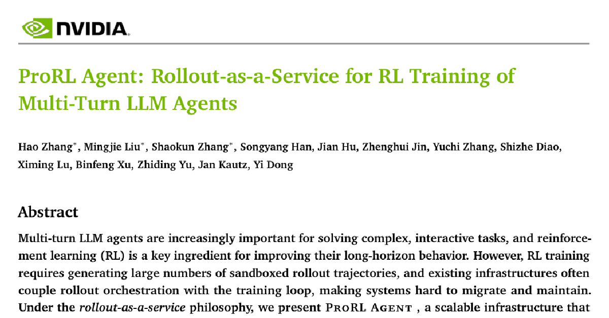 ProRL Agent: Rollout-as-a-Service for RL Training of Multi-Turn LLM Agents cover