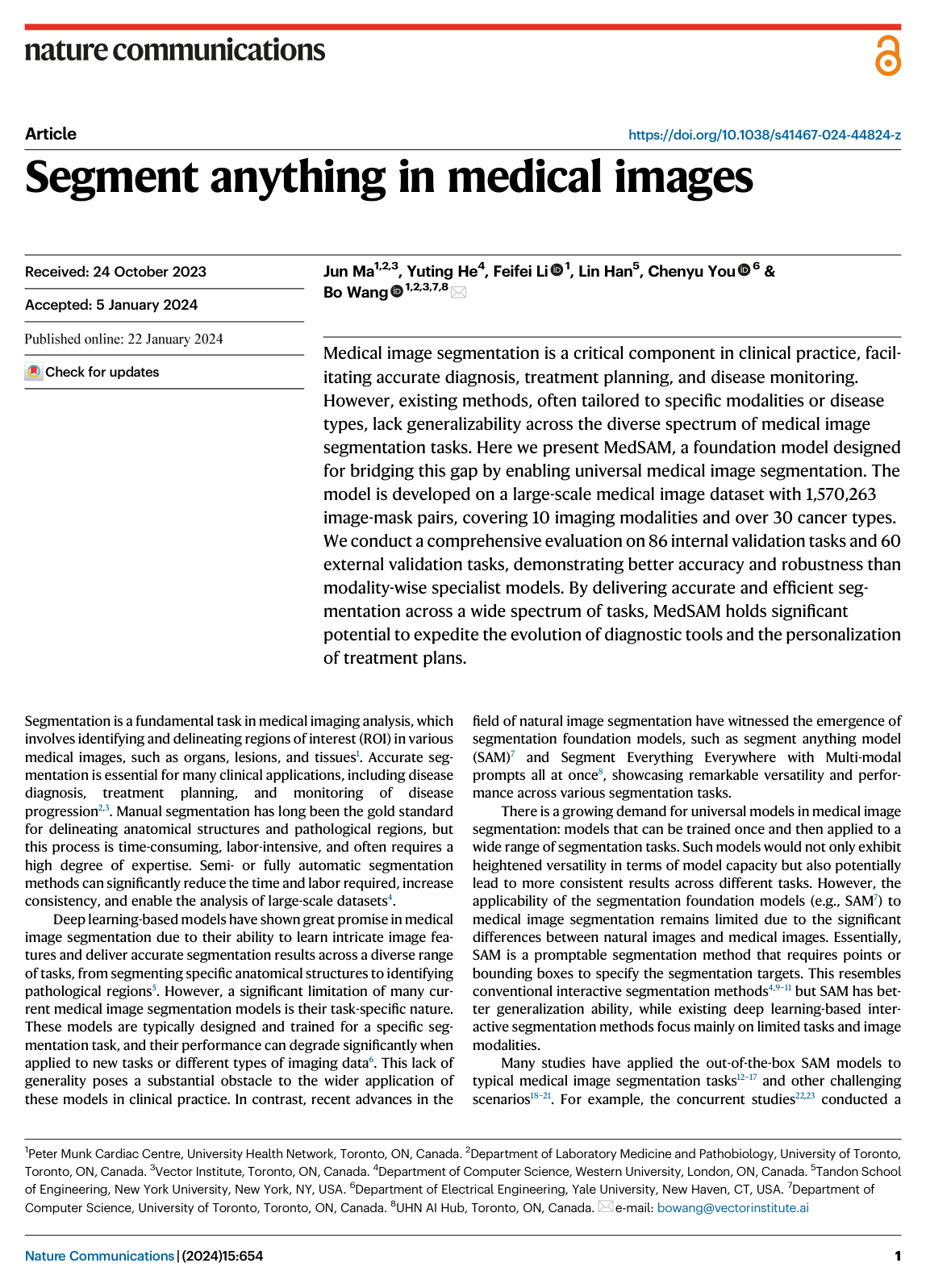 Segment anything in medical images