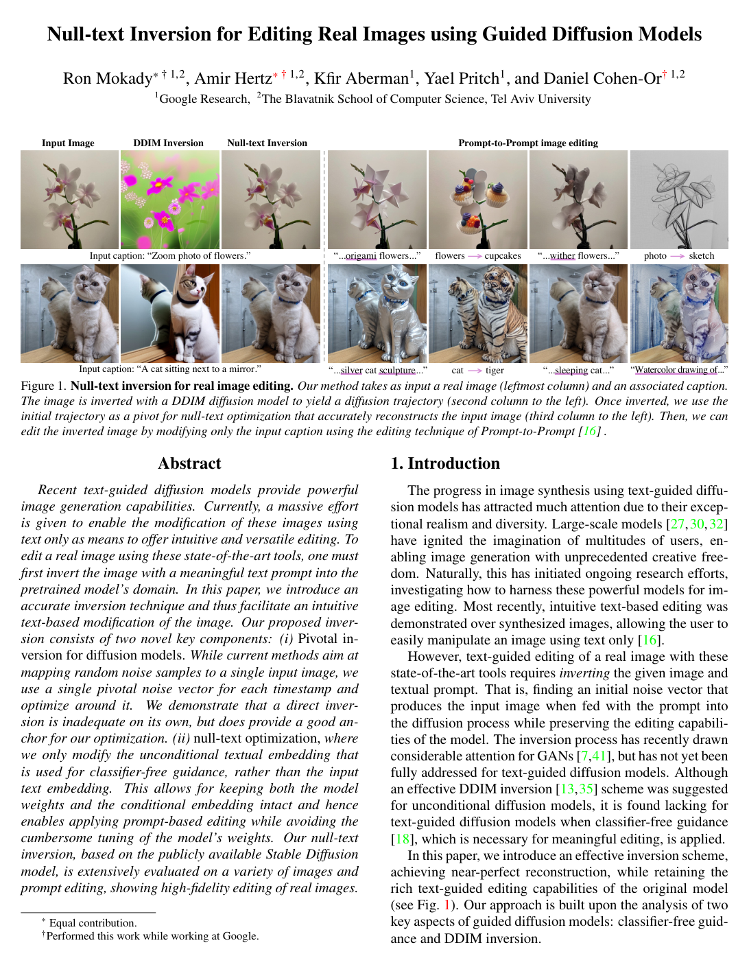 Cover for Null-text Inversion for Editing Real Images using Guided Diffusion Models