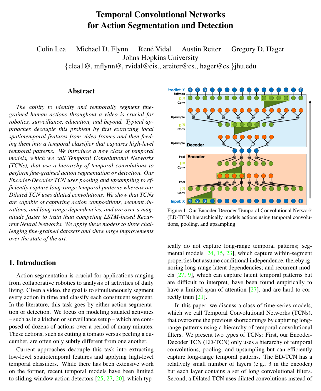 Temporal Convolutional Networks for Action Segmentation and Detection