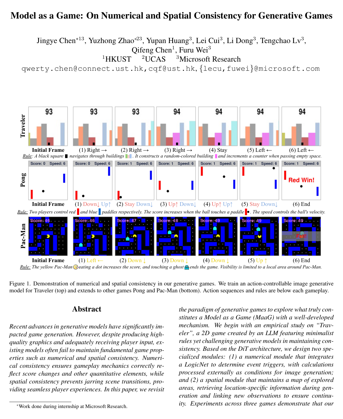Cover for Model as a Game: On Numerical and Spatial Consistency for Generative Games