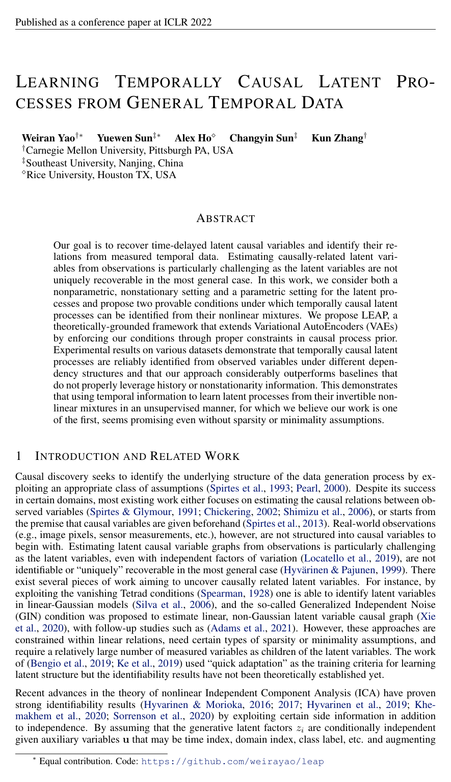 Learning Temporally Causal Latent Processes from General Temporal Data