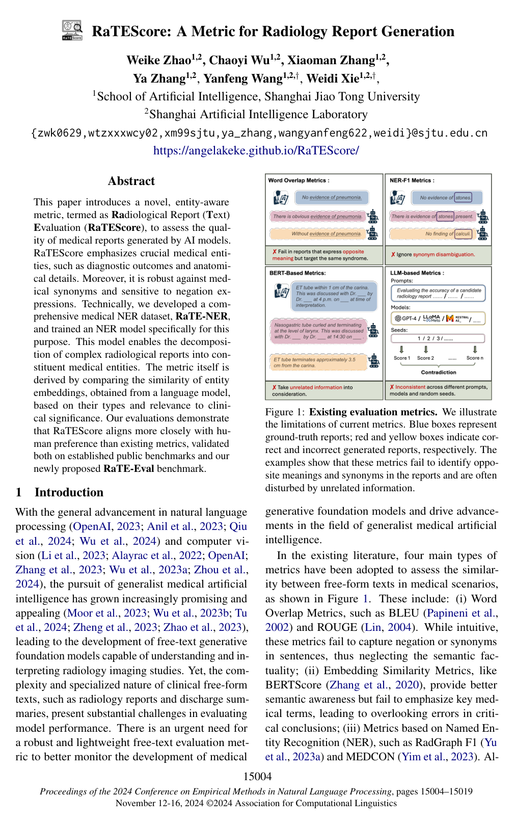 RaTEScore: A Metric for Radiology Report Generation