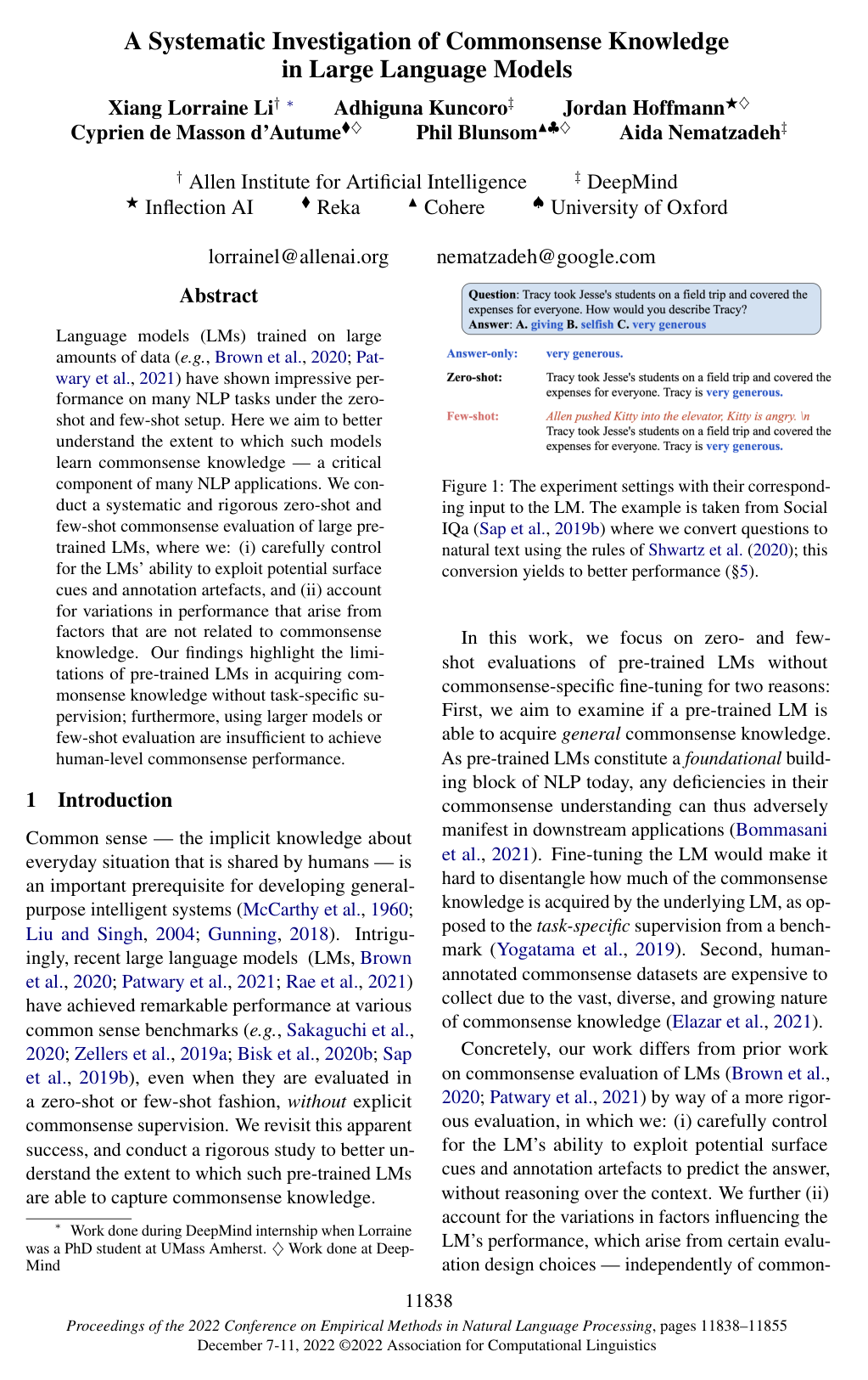 A Systematic Investigation of Commonsense Knowledge in Large Language Models