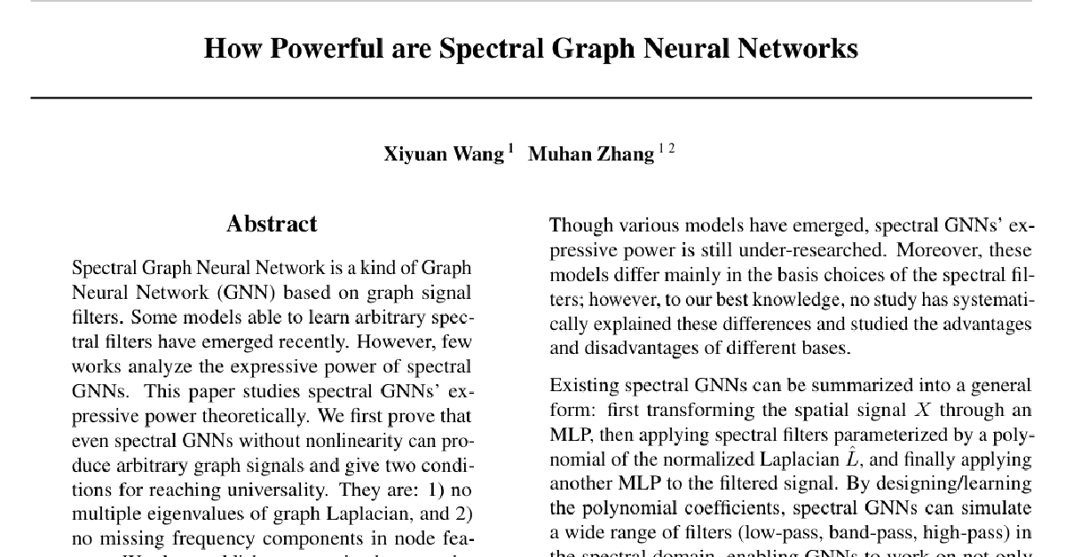 How Powerful are Spectral Graph Neural Networks cover