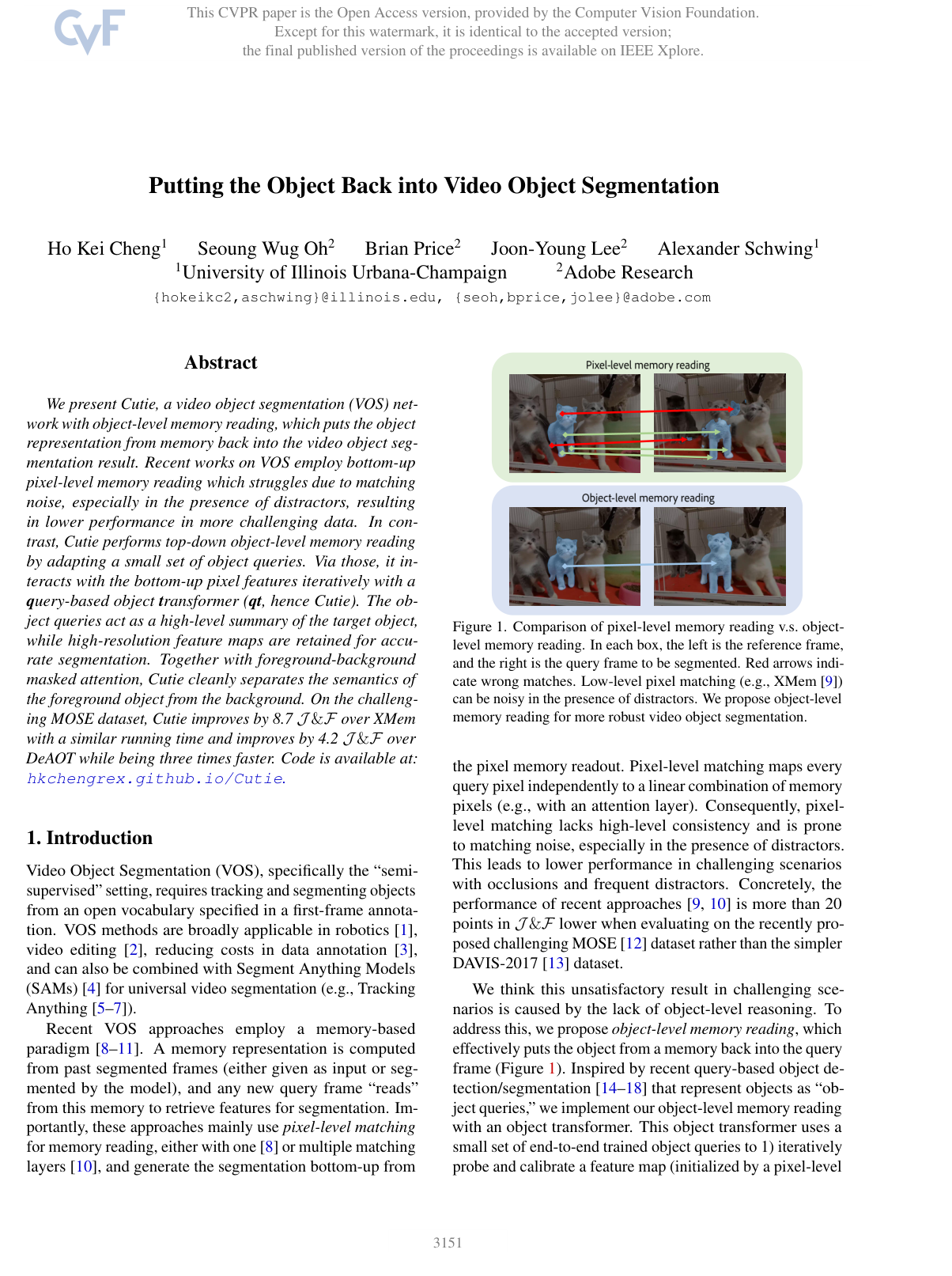 Putting the Object Back into Video Object Segmentation