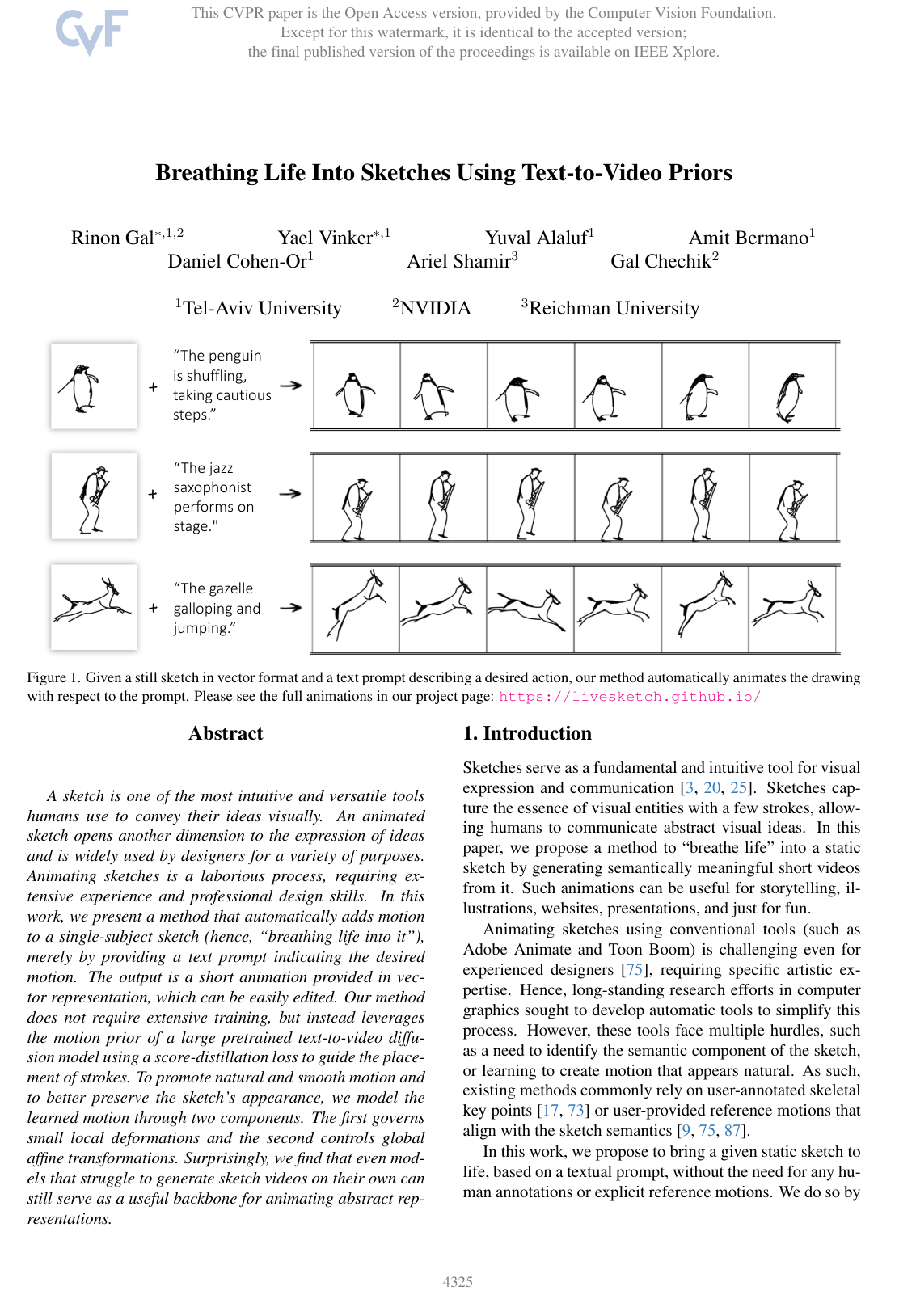 Cover for Breathing Life Into Sketches Using Text-to-Video Priors