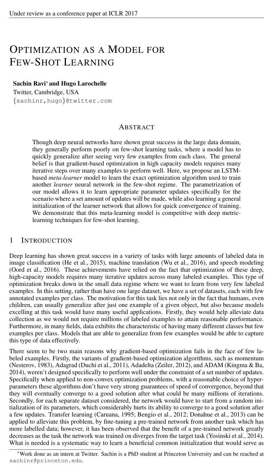 Cover for Optimization as a Model for Few-Shot Learning