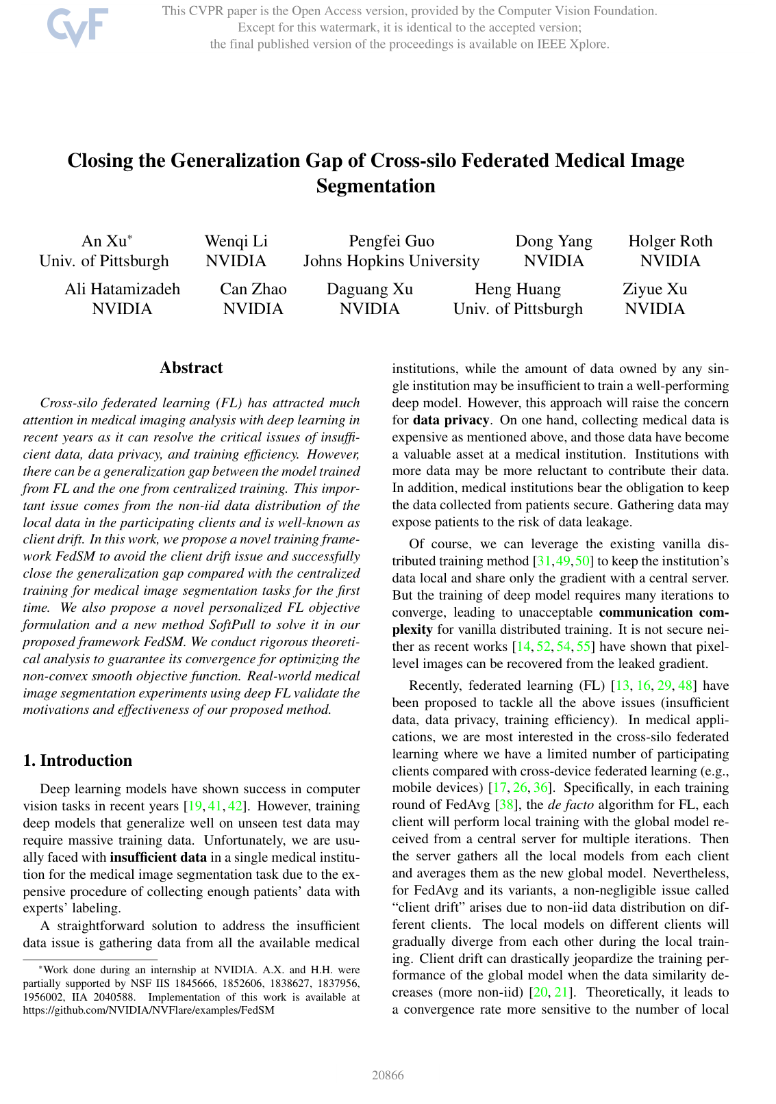 Closing the Generalization Gap of Cross-silo Federated Medical Image Segmentation