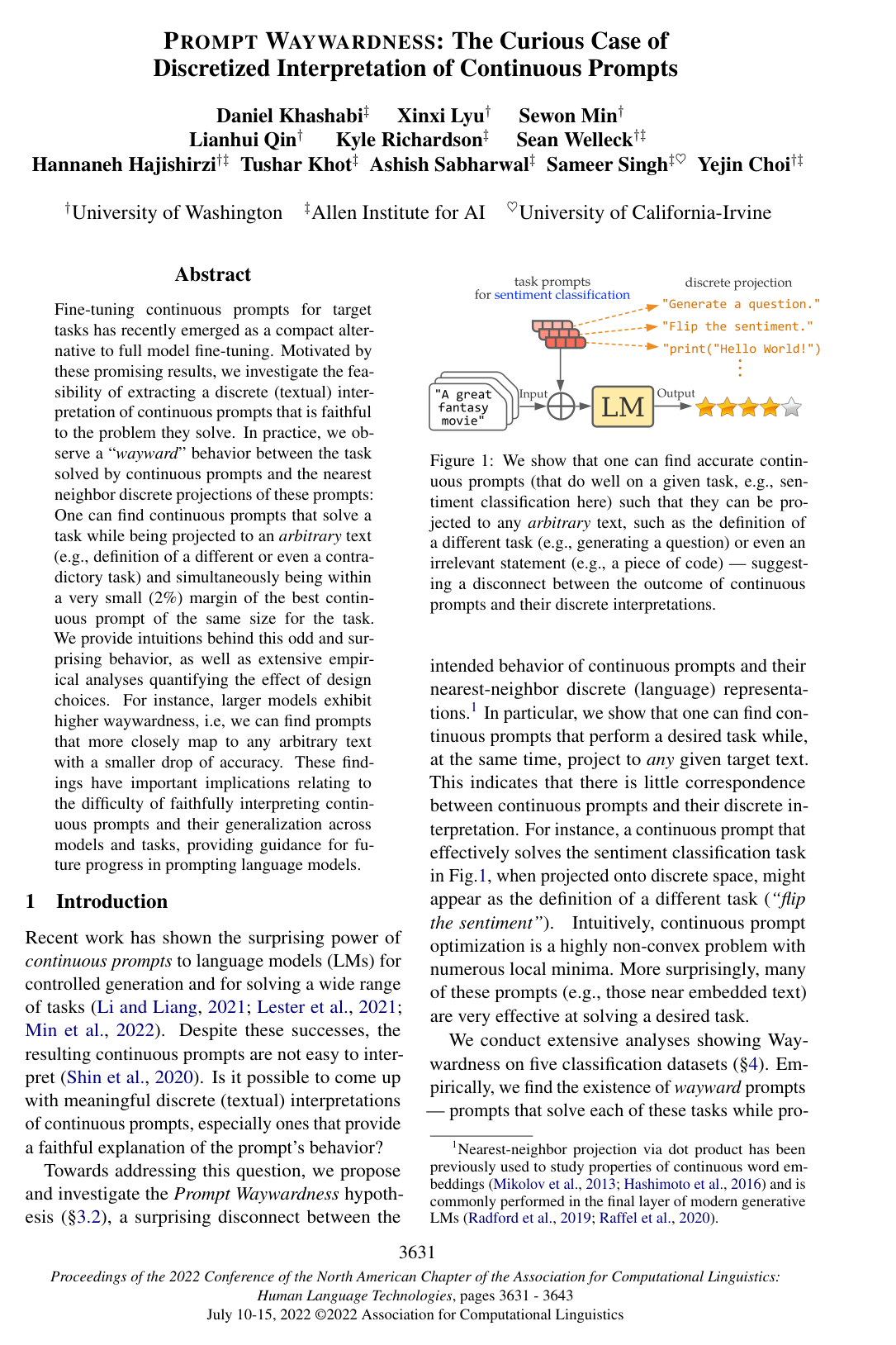 Prompt Waywardness: The Curious Case of Discretized Interpretation of Continuous Prompts
