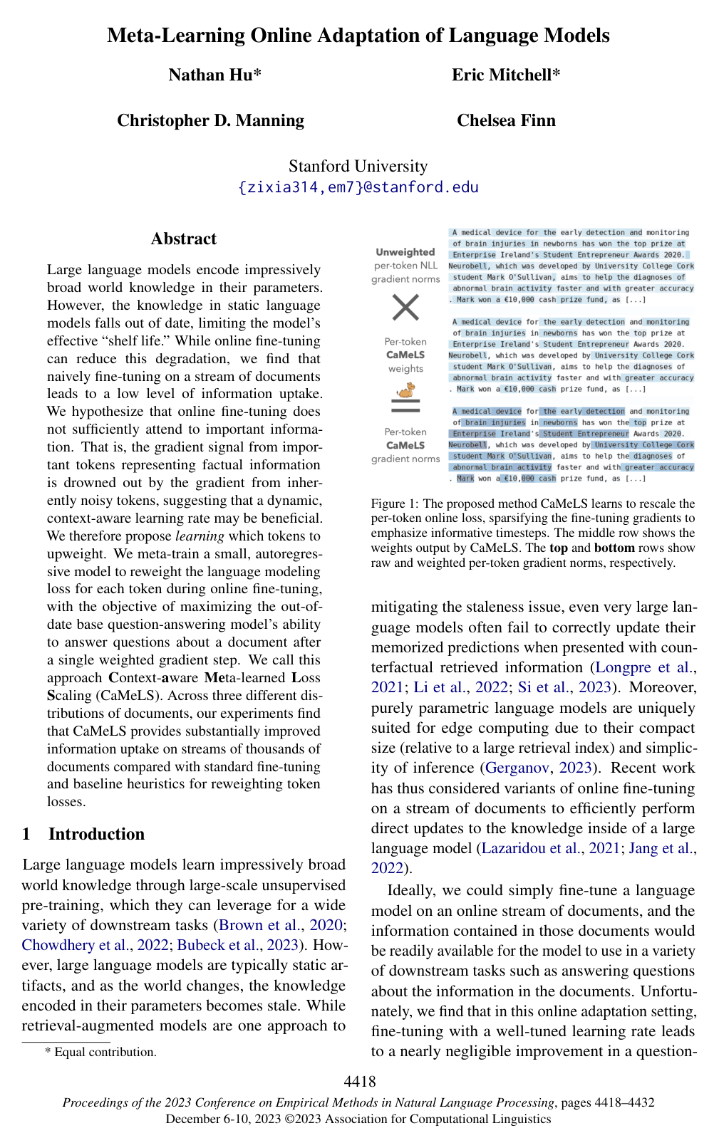 Meta-Learning Online Adaptation of Language Models