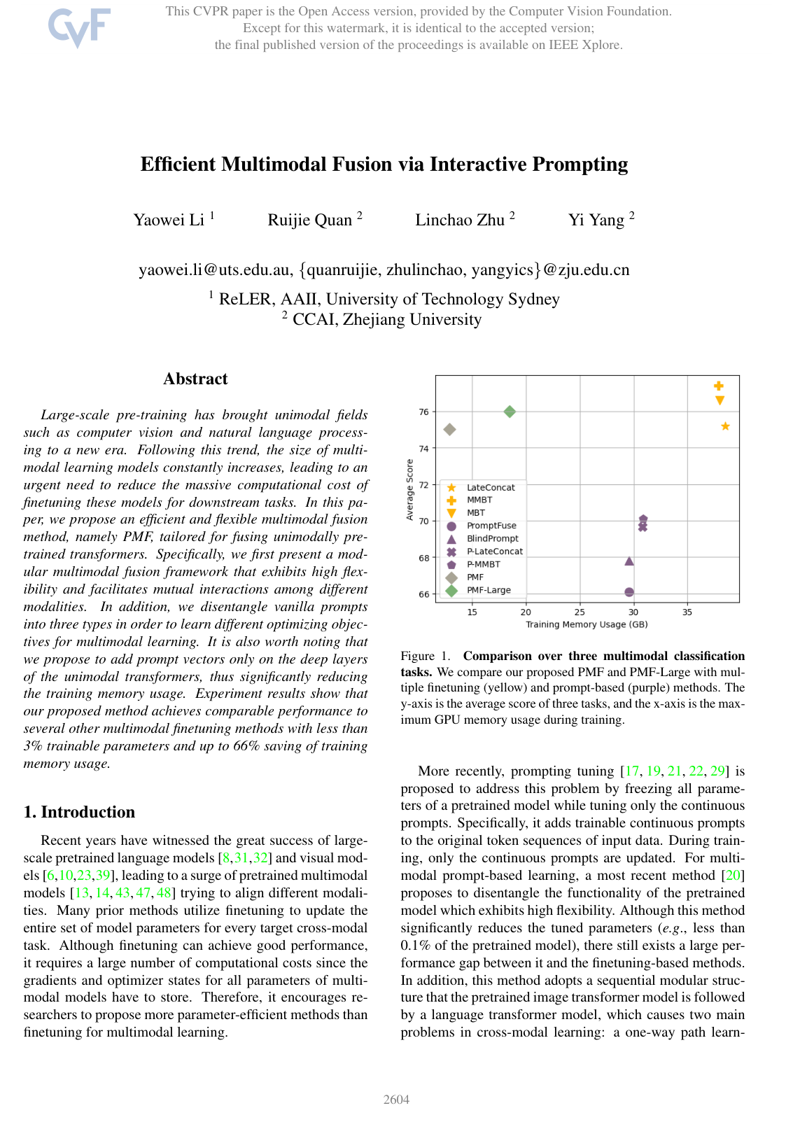 Cover for Efficient Multimodal Fusion via Interactive Prompting