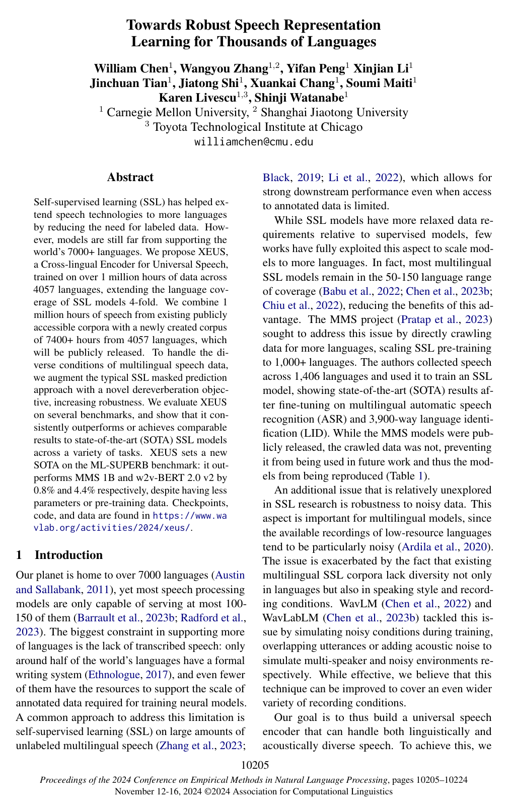 Towards Robust Speech Representation Learning for Thousands of Languages