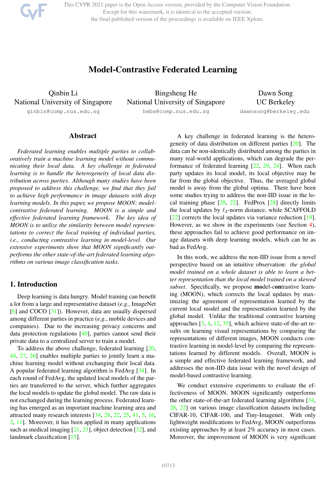 Cover for Model-Contrastive Federated Learning