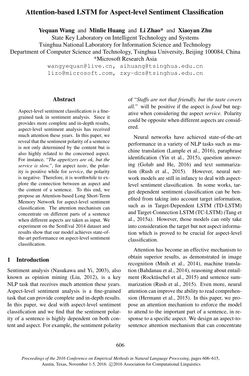 Cover for Attention-based LSTM for Aspect-level Sentiment Classification
