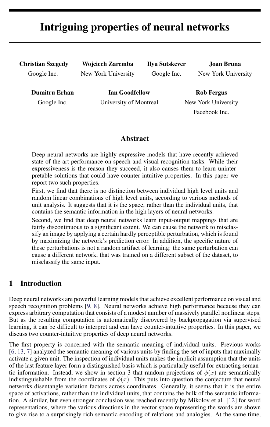 Intriguing properties of neural networks