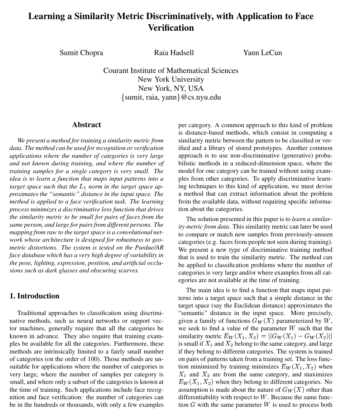 Learning a similarity metric discriminatively, with application to face verification