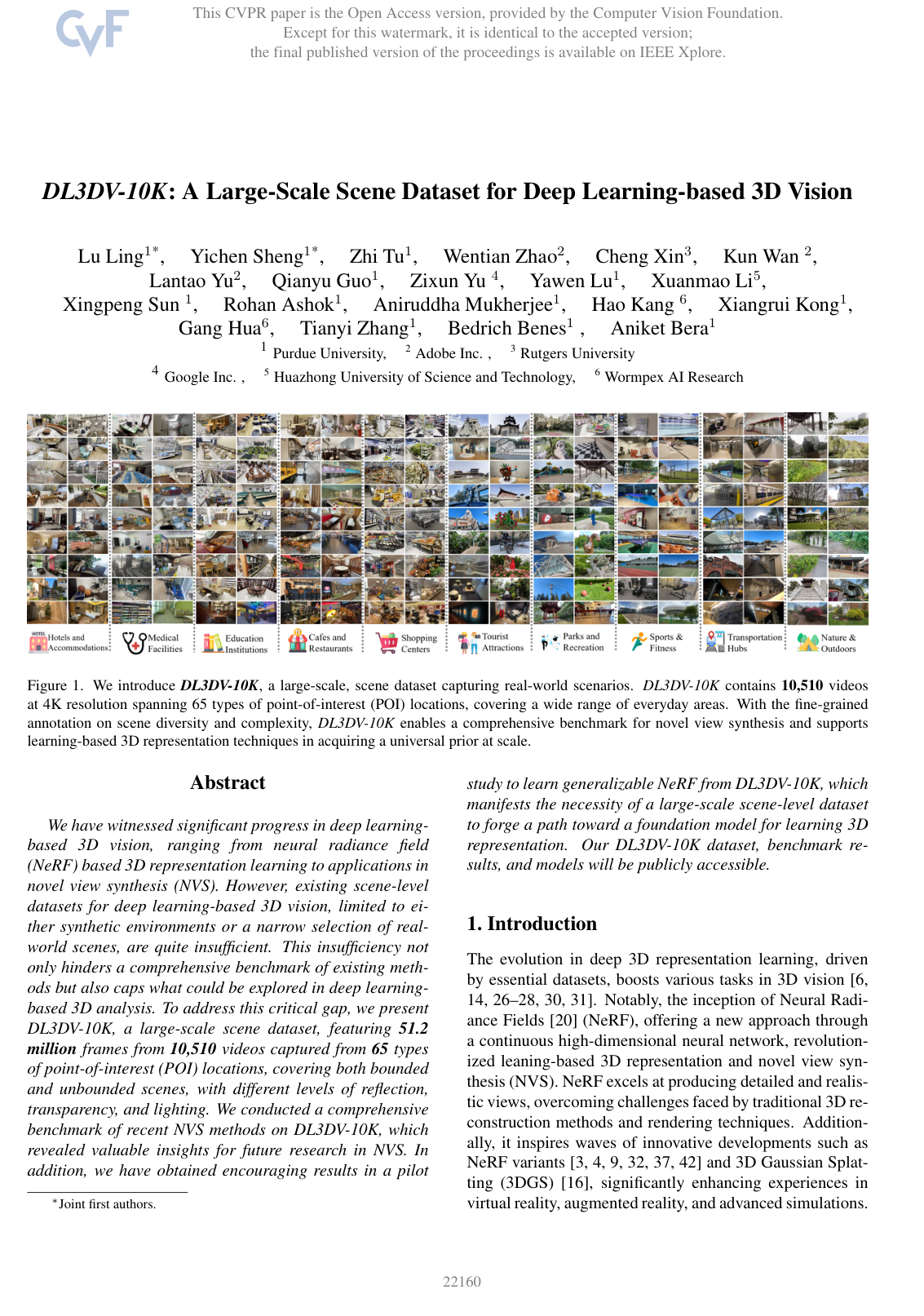 Cover for DL3DV-10K: A Large-Scale Scene Dataset for Deep Learning-based 3D Vision