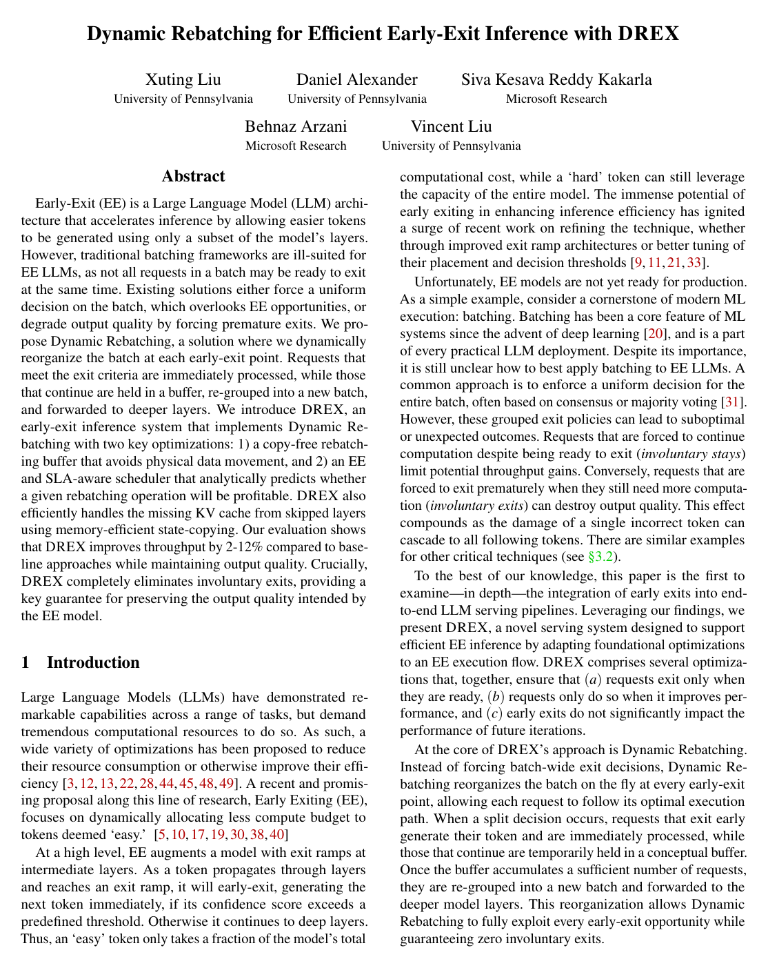 Cover for Dynamic Rebatching for Efficient Early-Exit Inference with DREX