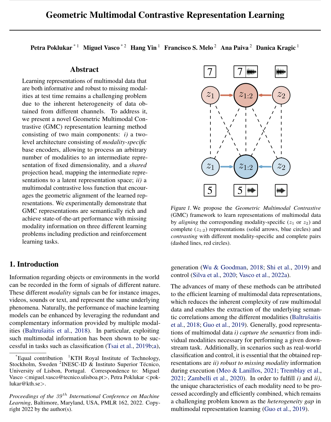 Cover for Geometric Multimodal Contrastive Representation Learning