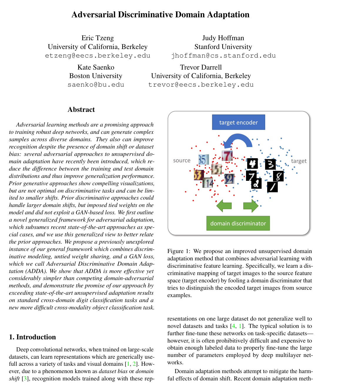 Adversarial Discriminative Domain Adaptation