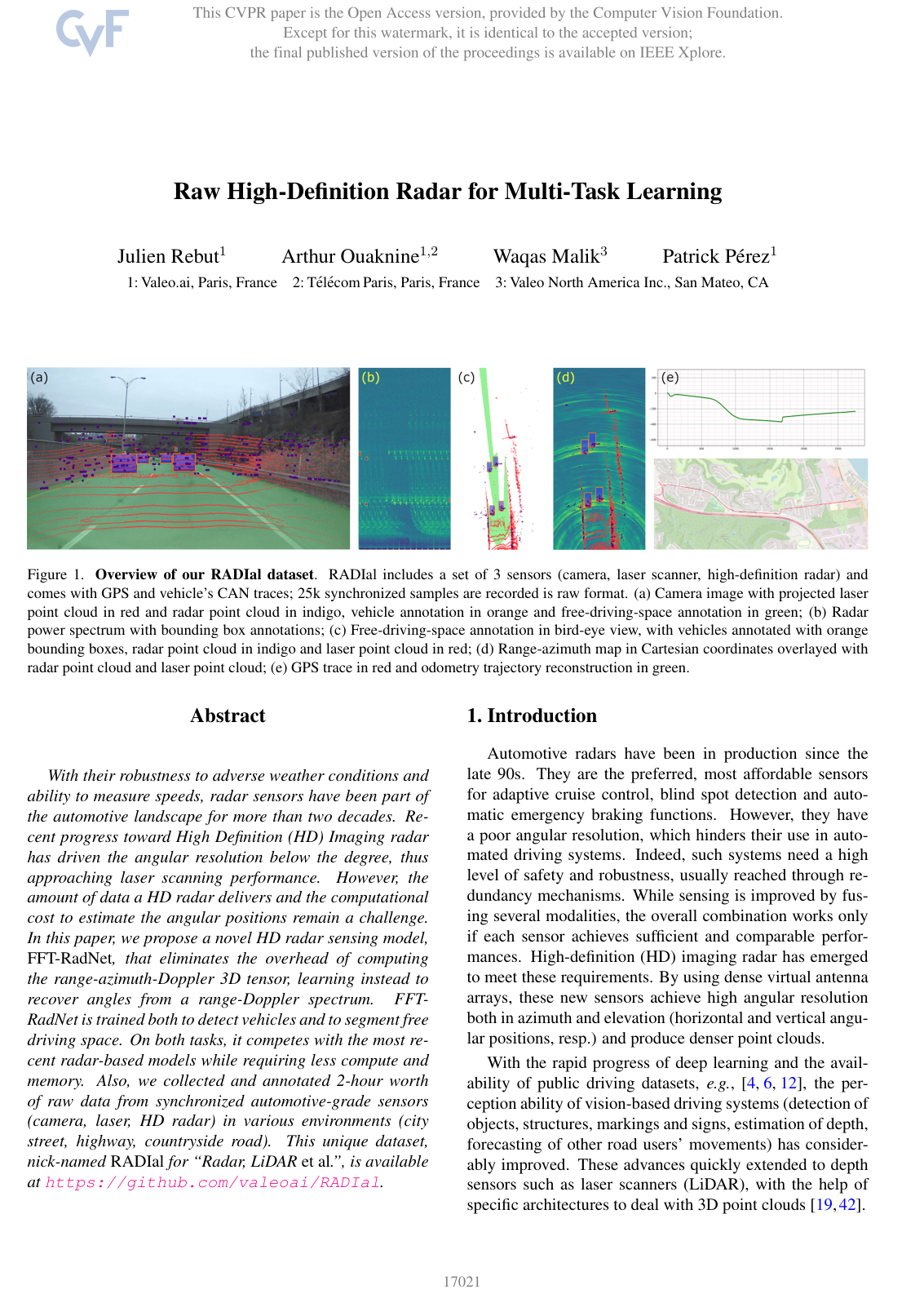 Cover for Raw High-Definition Radar for Multi-Task Learning