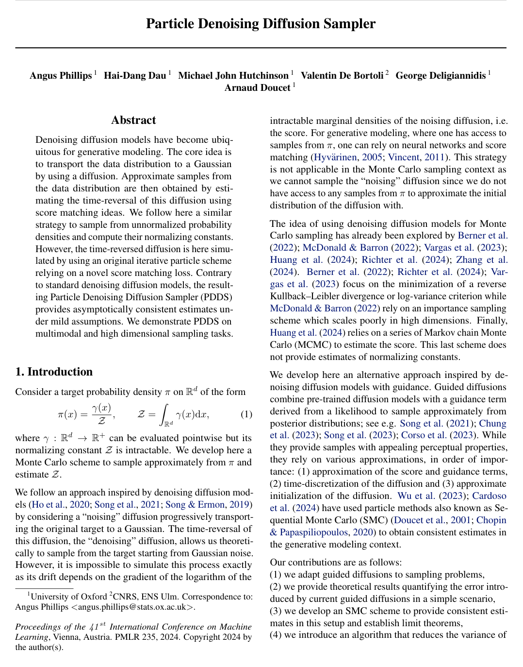 Particle Denoising Diffusion Sampler