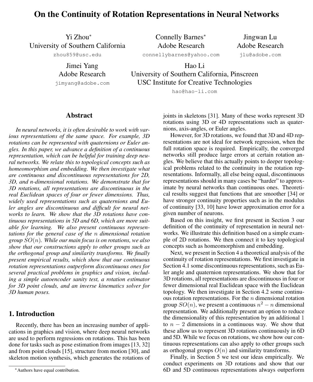 Cover for On the Continuity of Rotation Representations in Neural Networks