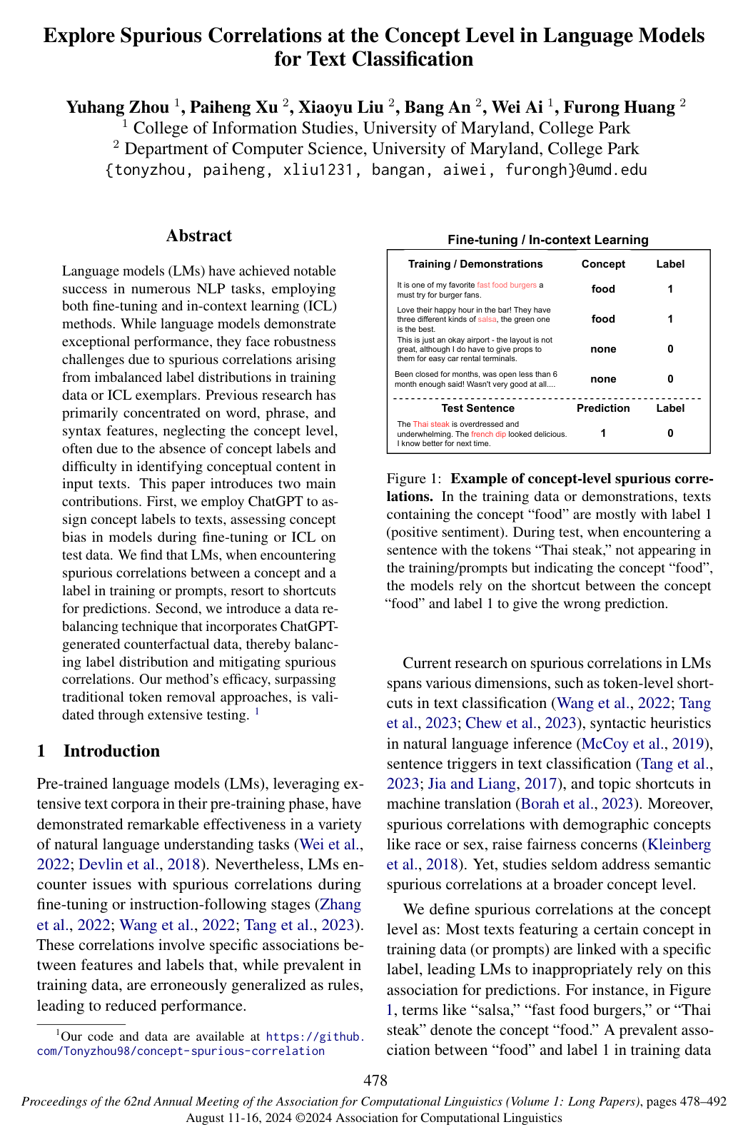 Cover for Explore Spurious Correlations at the Concept Level in Language Models for Text Classification