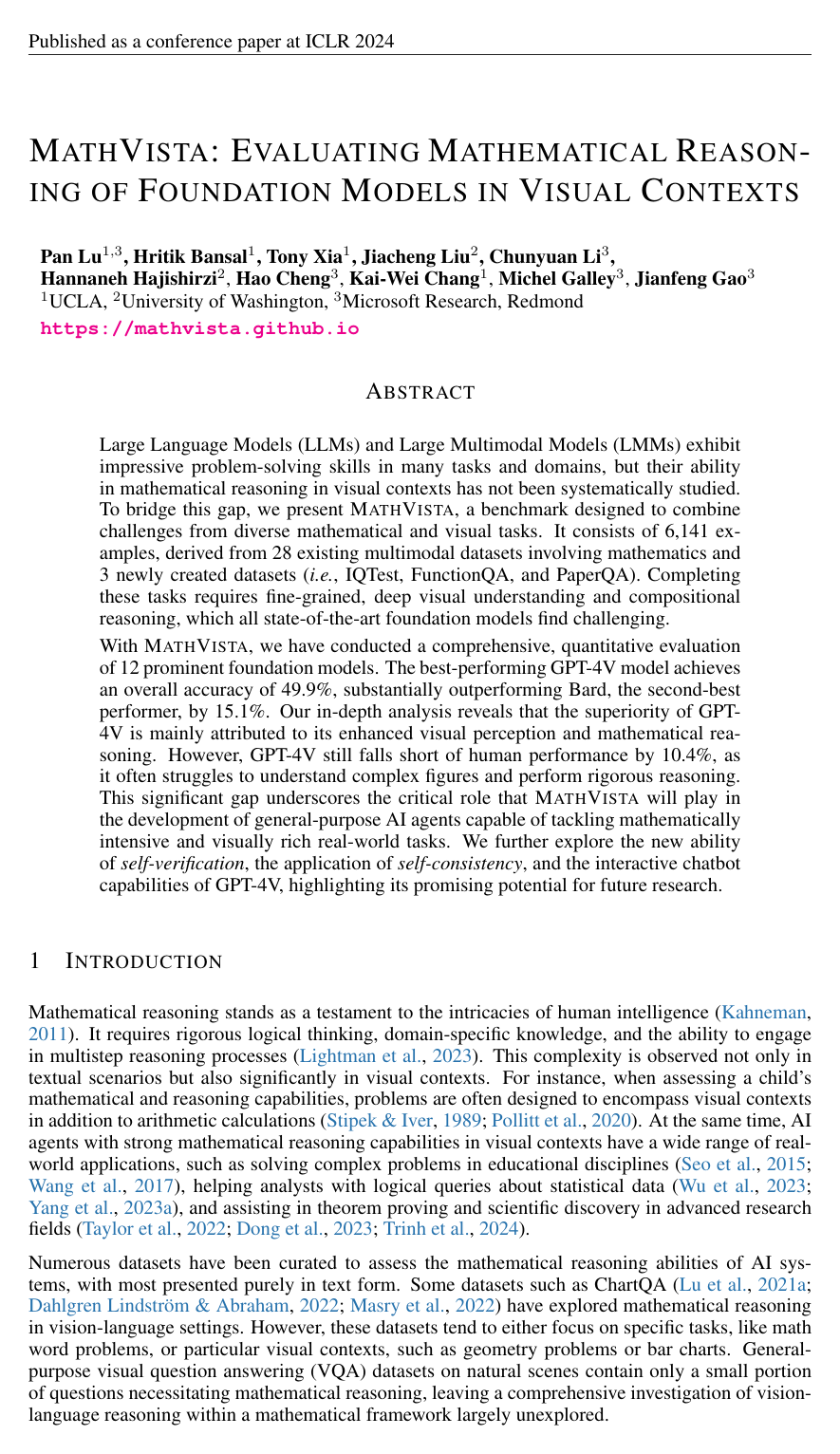 Cover for MathVista: Evaluating Mathematical Reasoning of Foundation Models in Visual Contexts