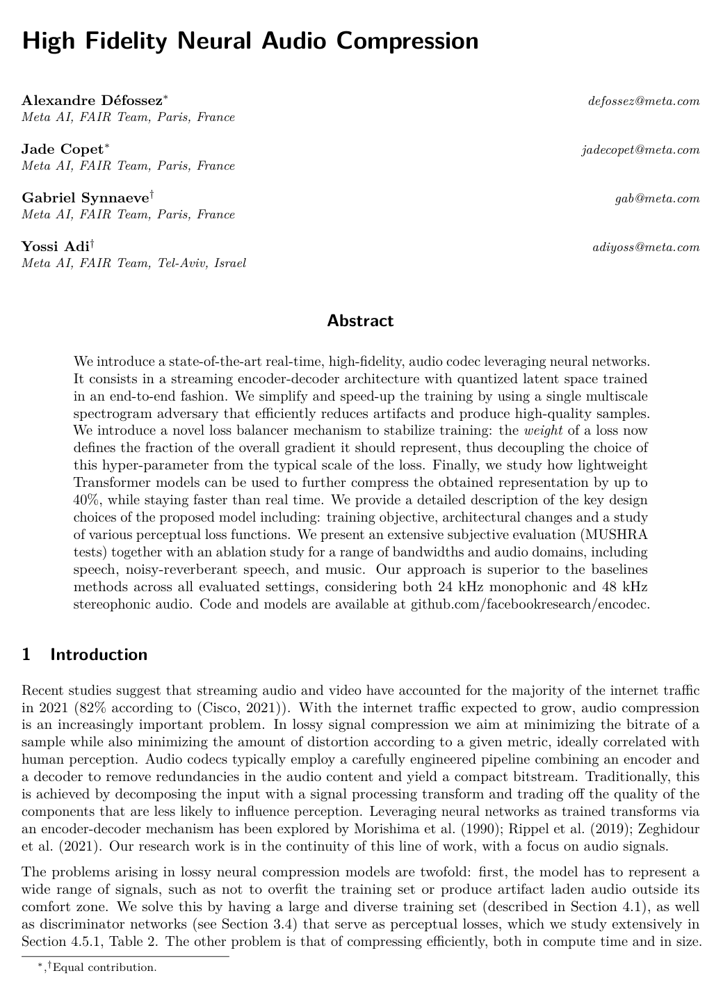 Cover for High Fidelity Neural Audio Compression