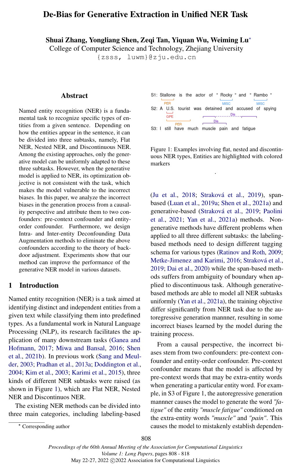 Cover for De-Bias for Generative Extraction in Unified NER Task