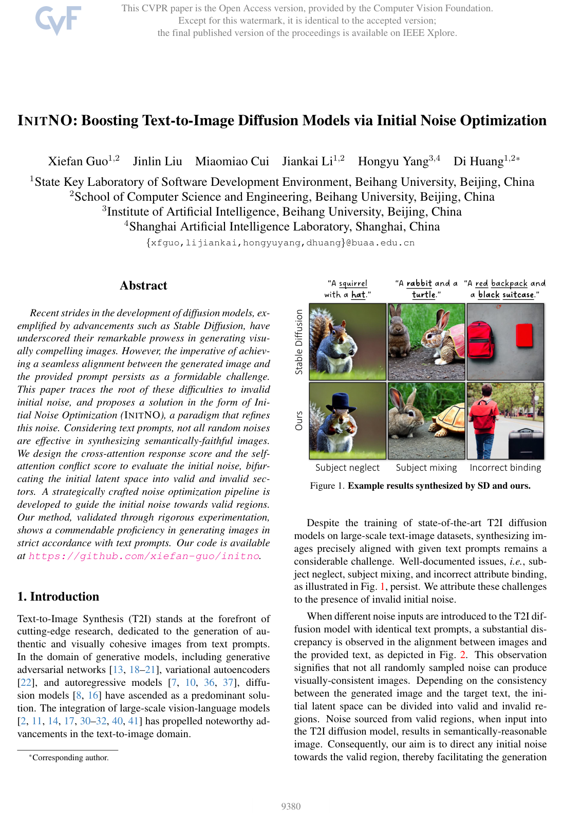 Cover for Initno: Boosting Text-to-Image Diffusion Models via Initial Noise Optimization