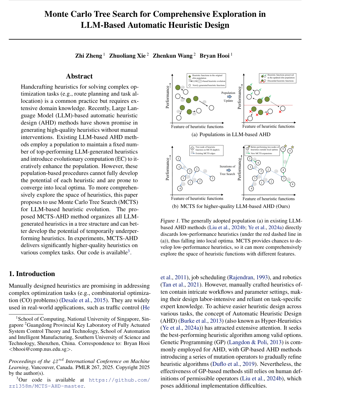 Monte Carlo Tree Search for Comprehensive Exploration in LLM-Based Automatic Heuristic Design