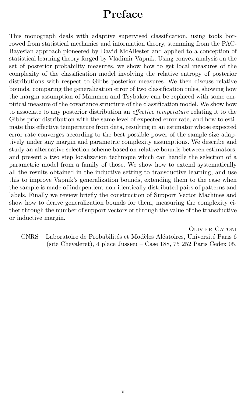 PAC-BAYESIAN SUPERVISED CLASSIFICATION: The Thermodynamics of ...