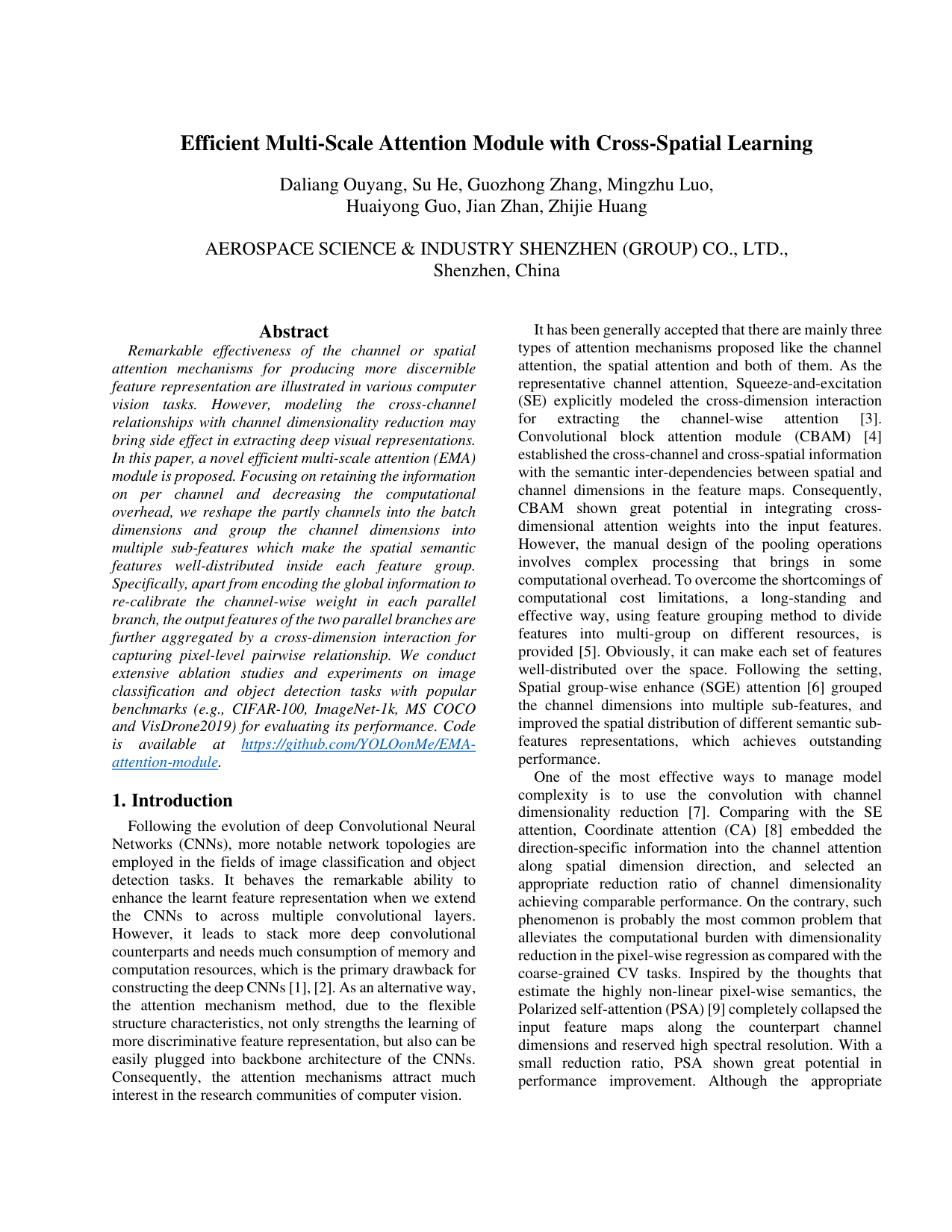 Cover for Efficient Multi-Scale Attention Module with Cross-Spatial Learning
