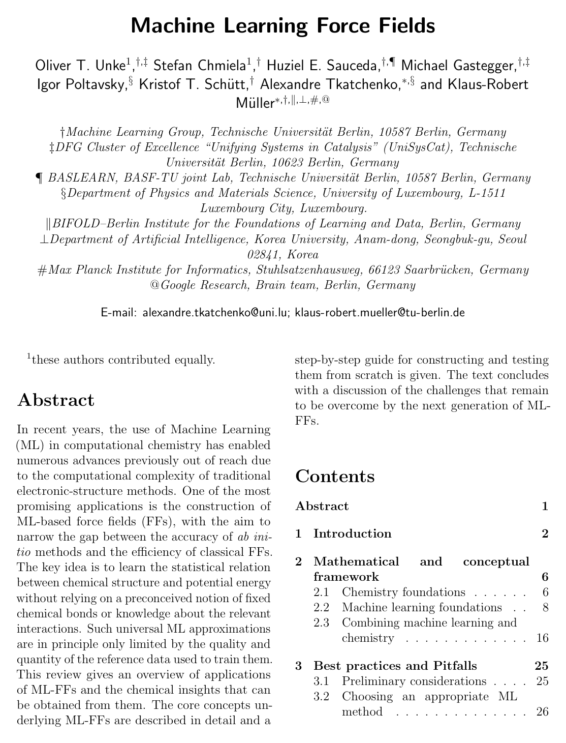 Machine Learning Force Fields