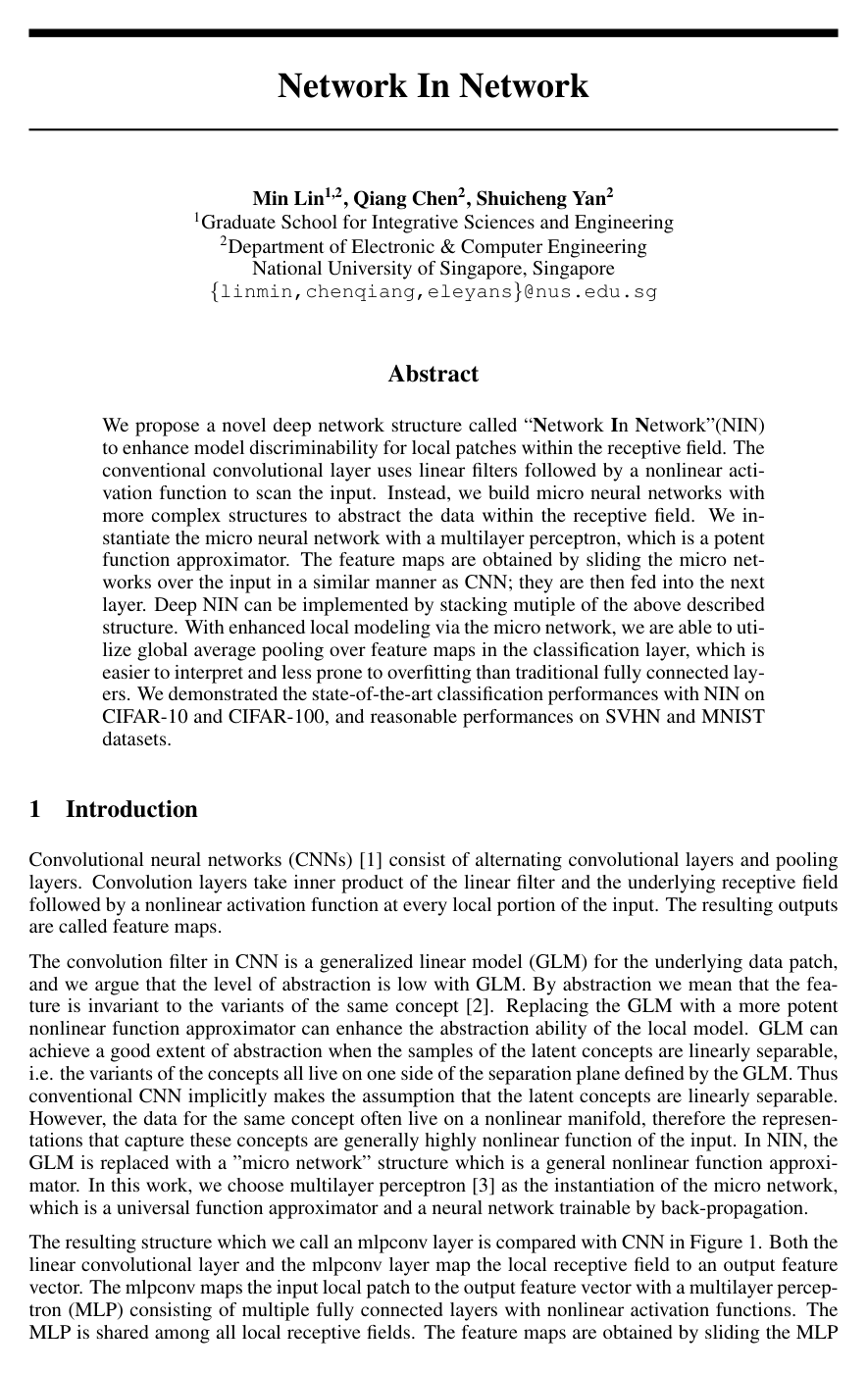 Network In Network