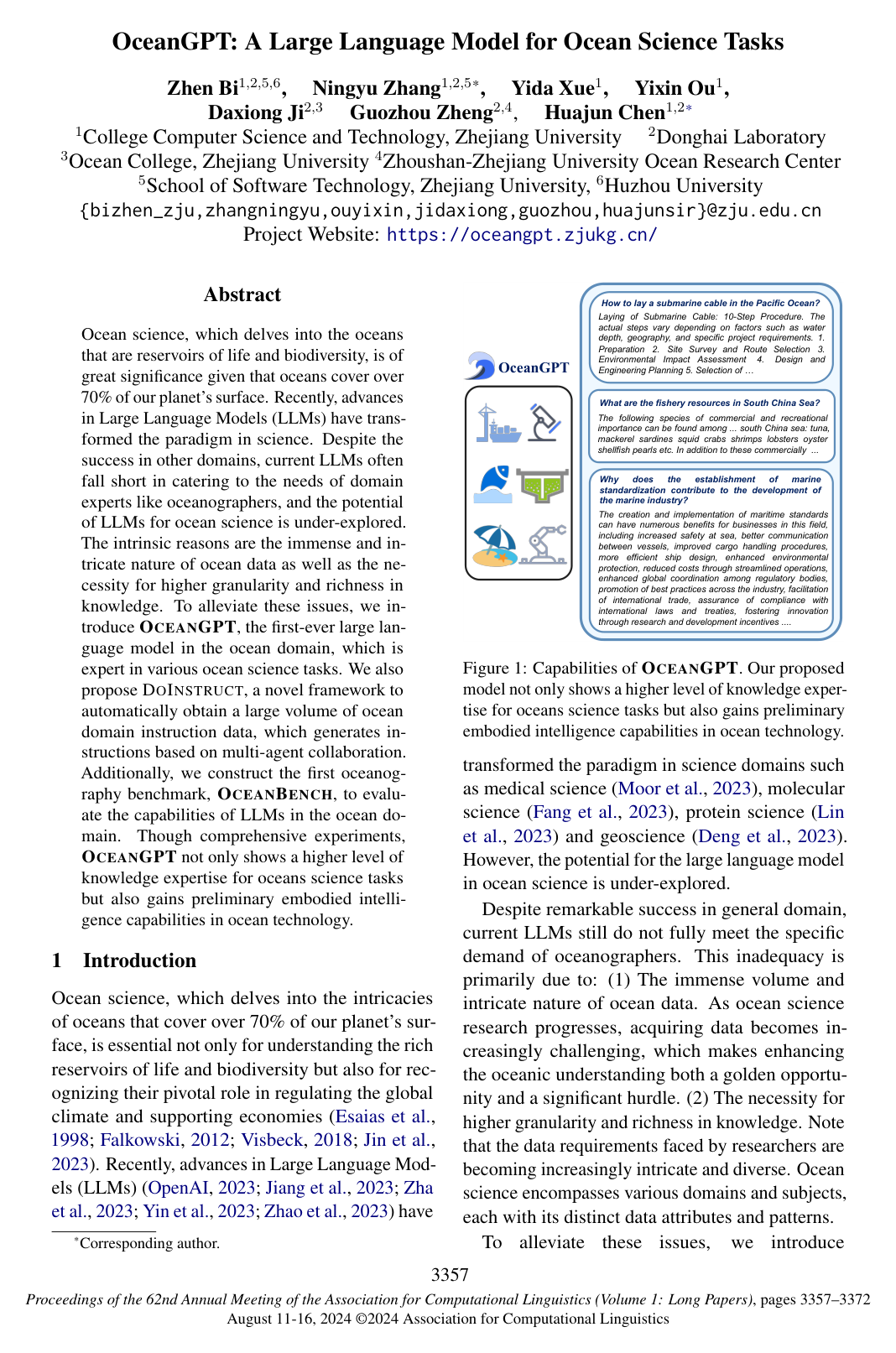 Cover for OceanGPT: A Large Language Model for Ocean Science Tasks