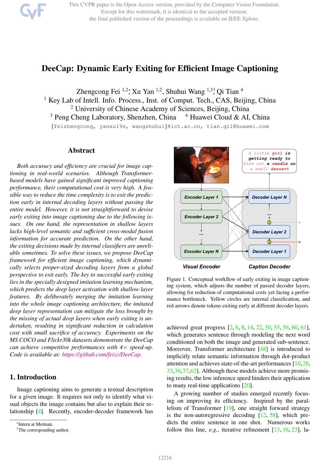 DeeCap: Dynamic Early Exiting for Efficient Image Captioning