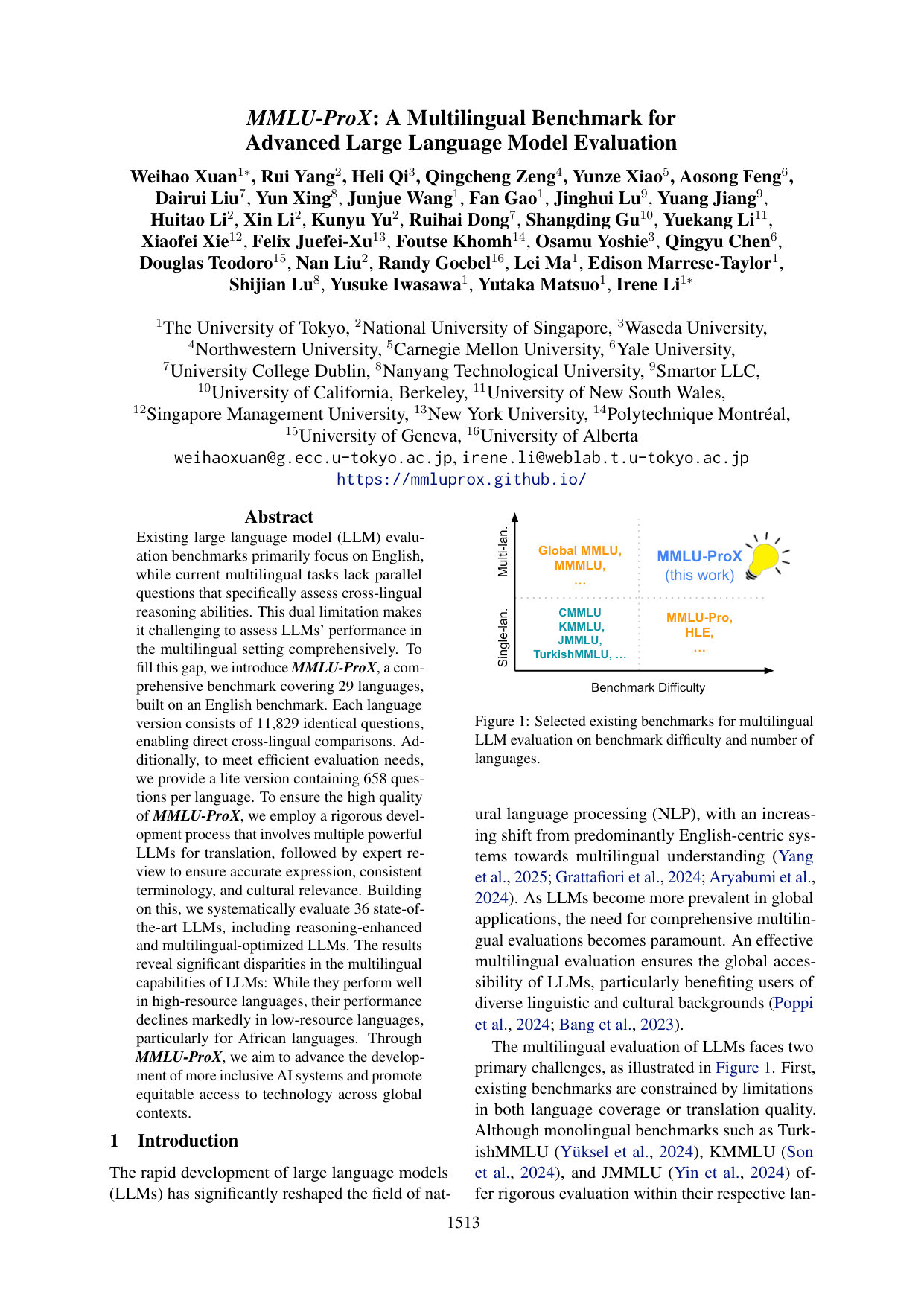 MMLU-ProX: A Multilingual Benchmark for Advanced Large Language Model Evaluation
