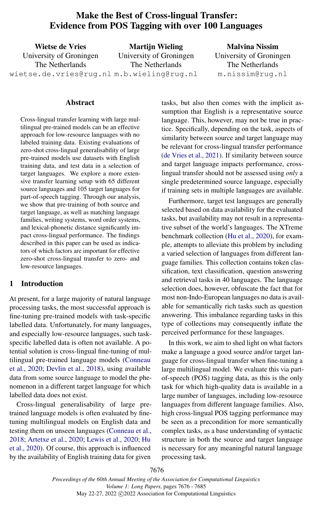 Cover for Make the Best of Cross-lingual Transfer: Evidence from POS Tagging with over 100 Languages