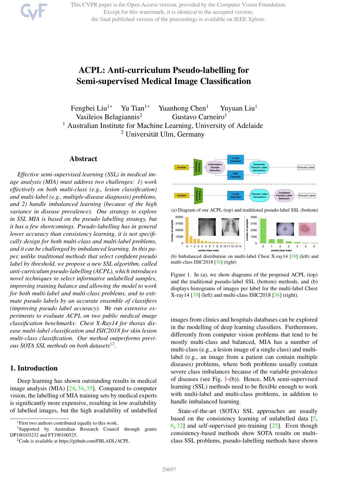 Cover for ACPL: Anti-curriculum Pseudo-labelling for Semi-supervised Medical Image Classification